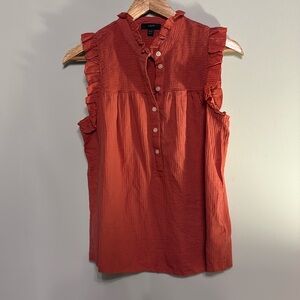 J. Crew Smocked Ruffle Neck Too XXS